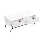 2-Piece Coffee Table and End Table Set with 3D Wave Accent Drawers