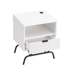 2-Piece Coffee Table and End Table Set with 3D Wave Accent Drawers
