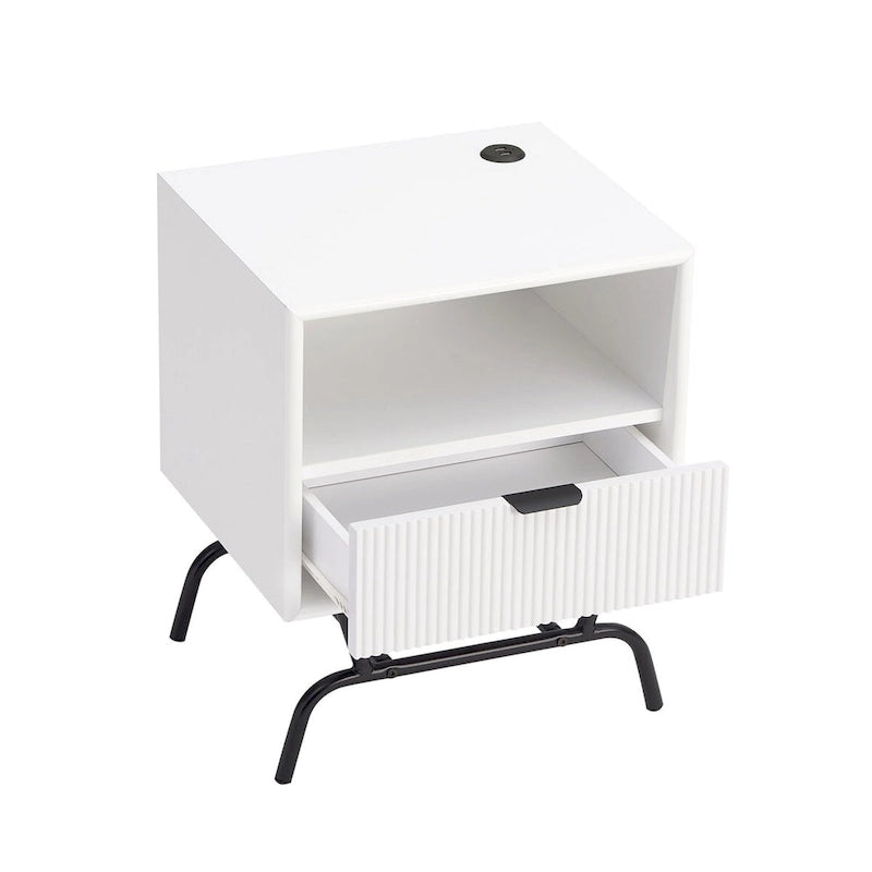 2-Piece Coffee Table and End Table Set with 3D Wave Accent Drawers