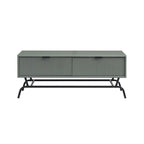 2-Piece Coffee Table and End Table Set with 3D Wave Accent Drawers