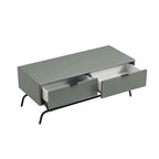 2-Piece Coffee Table and End Table Set with 3D Wave Accent Drawers
