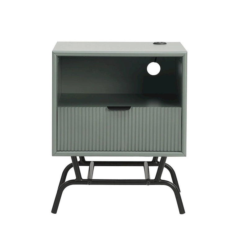2-Piece Coffee Table and End Table Set with 3D Wave Accent Drawers