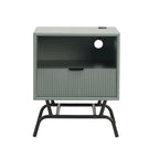 2-Piece Coffee Table and End Table Set with 3D Wave Accent Drawers