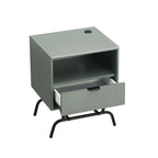 2-Piece Coffee Table and End Table Set with 3D Wave Accent Drawers