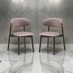 Anae 23 Inch Side Dining Chair Set of 2, Turned Legs, Gray Fabric, Black