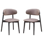23 Inch Side Dining Chair Set of 2, Turned Legs, Gray Fabric, Black