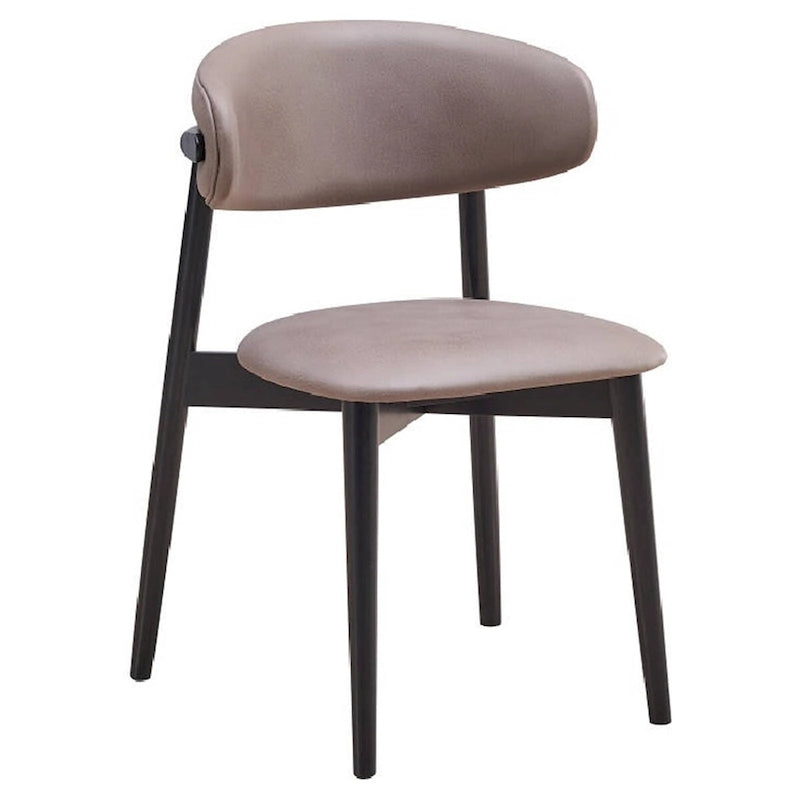 23 Inch Side Dining Chair Set of 2, Turned Legs, Gray Fabric, Black