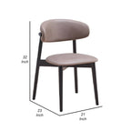 23 Inch Side Dining Chair Set of 2, Turned Legs, Gray Fabric, Black