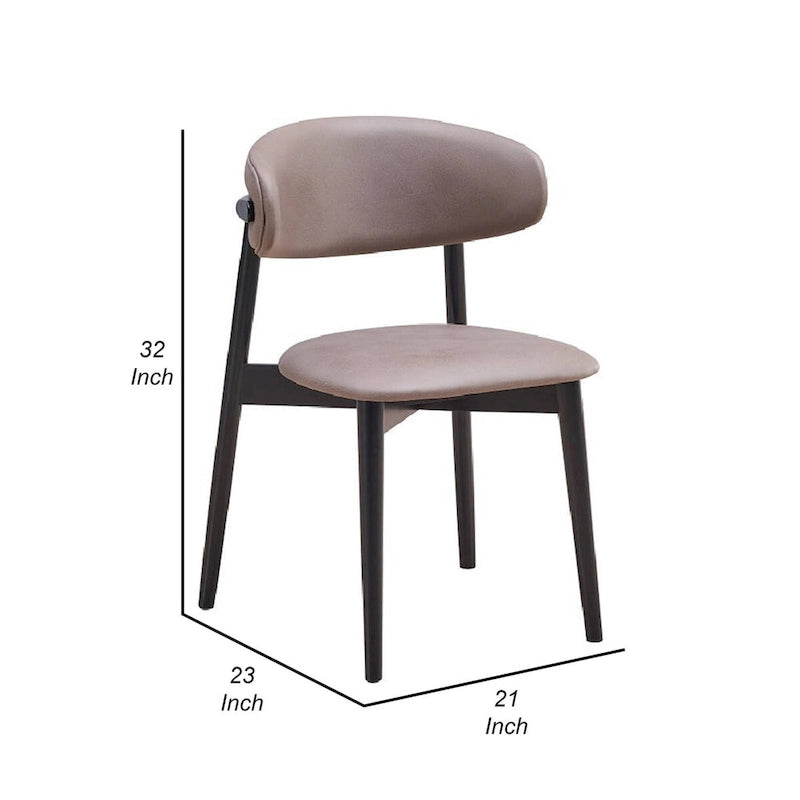 23 Inch Side Dining Chair Set of 2, Turned Legs, Gray Fabric, Black