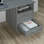 3-Drawer Computer Desk - Grey