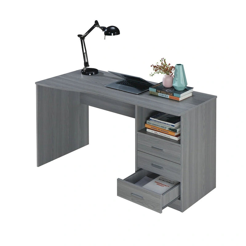 3-Drawer Computer Desk - Grey