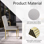 White Boucle Dining Chairs with Gold Metal Legs