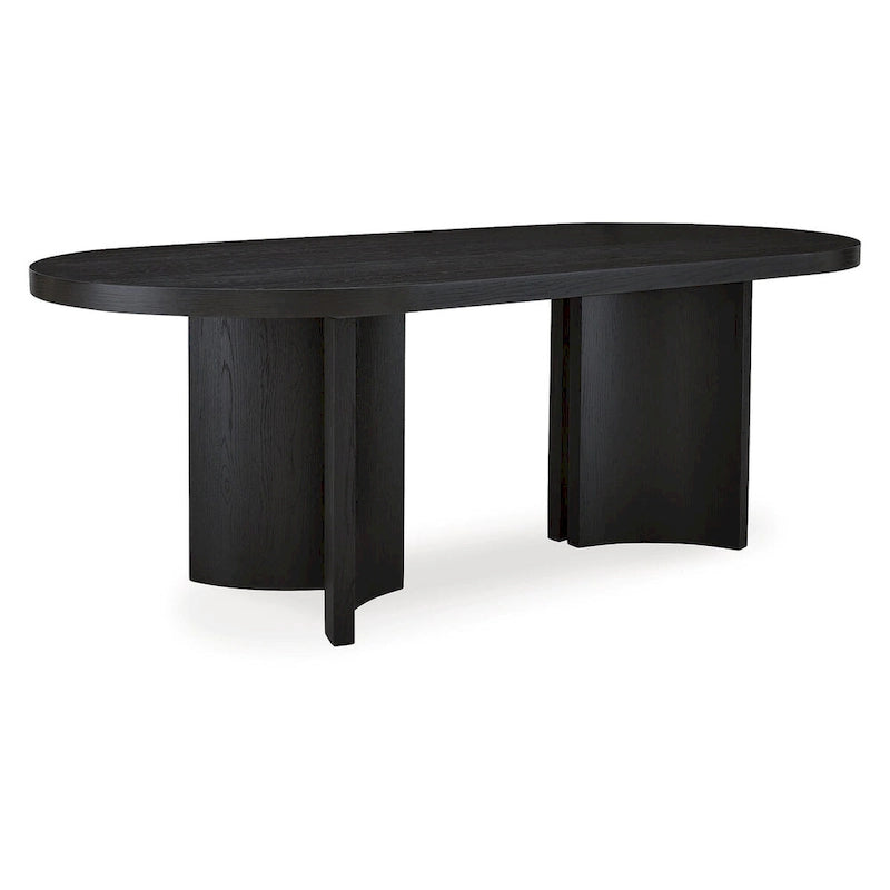 Oval Dining Table with Pedestal Base - 86.25 W x 42 D x 30.25 H