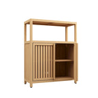 Bamboo Floor Storage Cabinet with 2 Louvered Doors