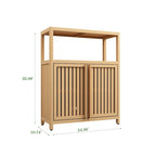 Bamboo Floor Storage Cabinet with 2 Louvered Doors
