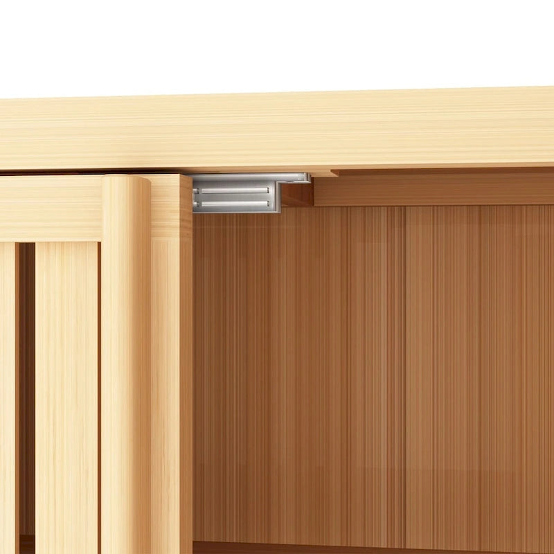 Bamboo Floor Storage Cabinet with 2 Louvered Doors