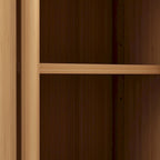 Bamboo Floor Storage Cabinet with 2 Louvered Doors